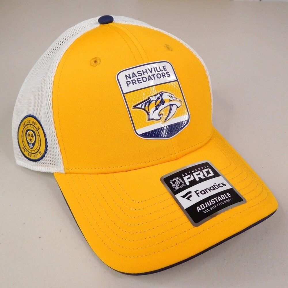 Nashville Predators Hat 2023-24 NHL Authentic Pro Draft Mesh Trucker Cap NWT New